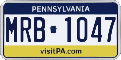 PA license plate MRB1047