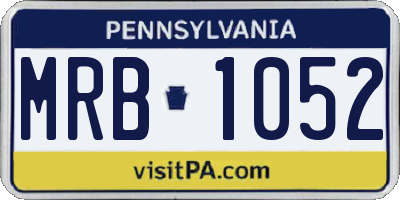 PA license plate MRB1052