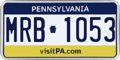 PA license plate MRB1053