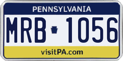 PA license plate MRB1056