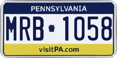 PA license plate MRB1058
