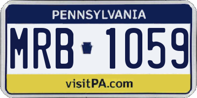 PA license plate MRB1059
