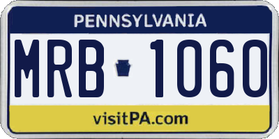PA license plate MRB1060