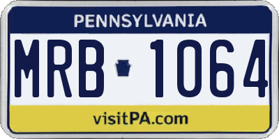 PA license plate MRB1064
