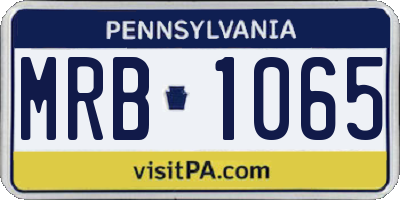 PA license plate MRB1065