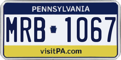 PA license plate MRB1067