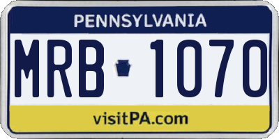 PA license plate MRB1070