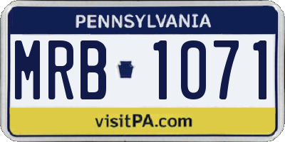 PA license plate MRB1071