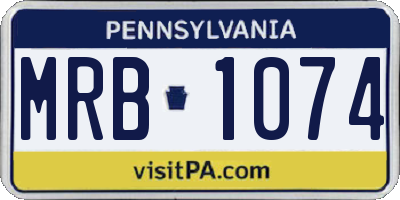 PA license plate MRB1074
