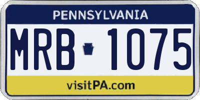 PA license plate MRB1075