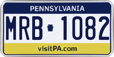 PA license plate MRB1082
