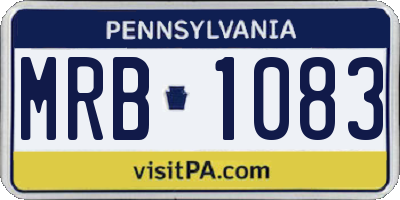 PA license plate MRB1083