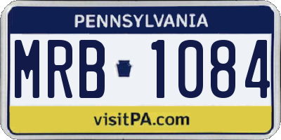 PA license plate MRB1084