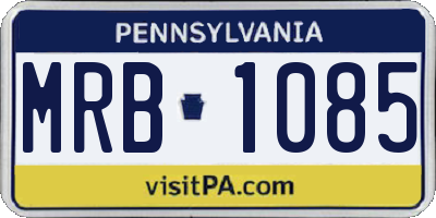 PA license plate MRB1085