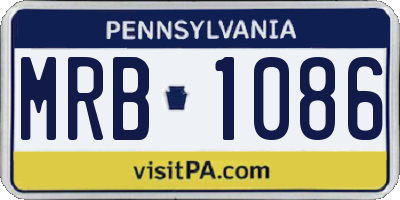 PA license plate MRB1086