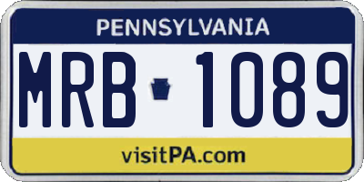 PA license plate MRB1089