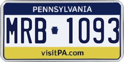 PA license plate MRB1093
