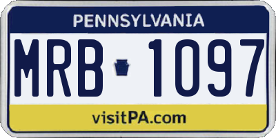 PA license plate MRB1097
