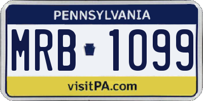 PA license plate MRB1099
