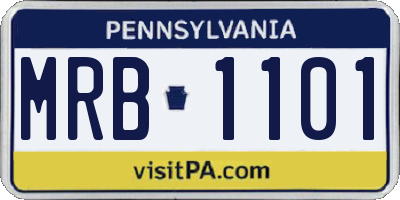 PA license plate MRB1101
