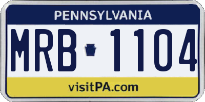 PA license plate MRB1104