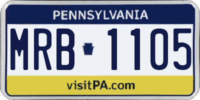 PA license plate MRB1105