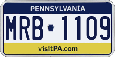 PA license plate MRB1109
