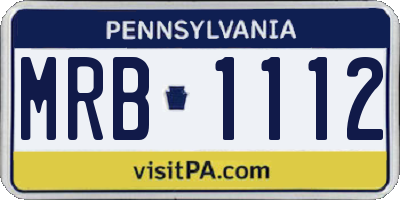PA license plate MRB1112