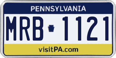 PA license plate MRB1121