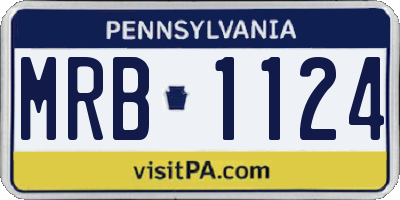 PA license plate MRB1124