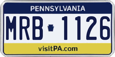 PA license plate MRB1126