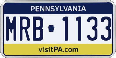 PA license plate MRB1133