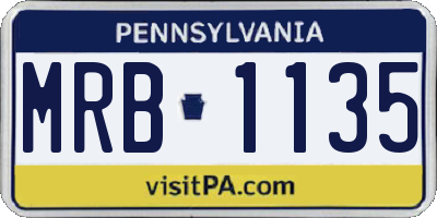 PA license plate MRB1135