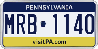 PA license plate MRB1140