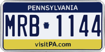 PA license plate MRB1144