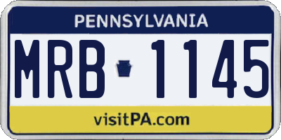 PA license plate MRB1145