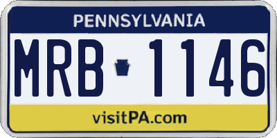 PA license plate MRB1146