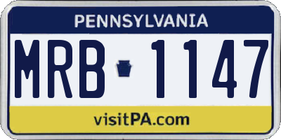 PA license plate MRB1147