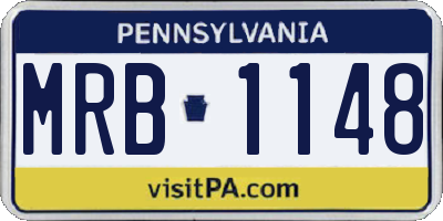 PA license plate MRB1148