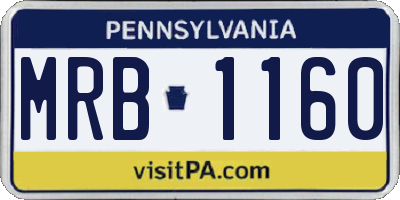 PA license plate MRB1160