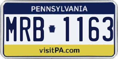 PA license plate MRB1163