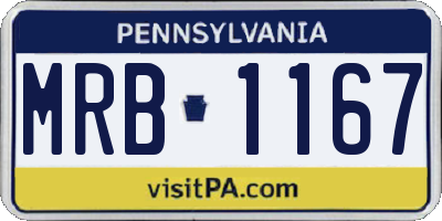 PA license plate MRB1167