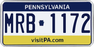 PA license plate MRB1172