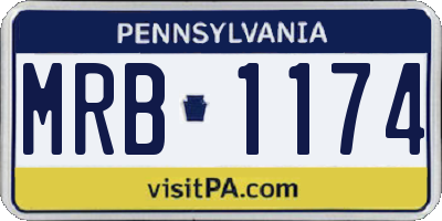 PA license plate MRB1174
