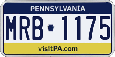 PA license plate MRB1175