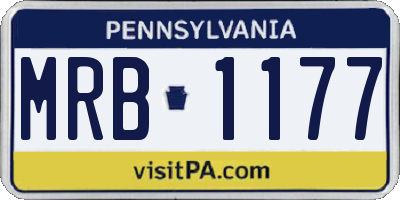 PA license plate MRB1177