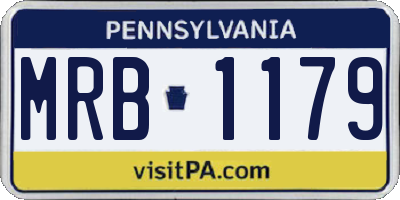 PA license plate MRB1179