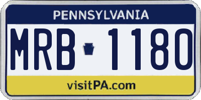 PA license plate MRB1180
