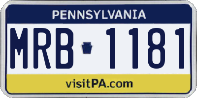 PA license plate MRB1181
