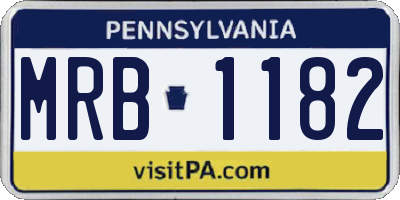 PA license plate MRB1182